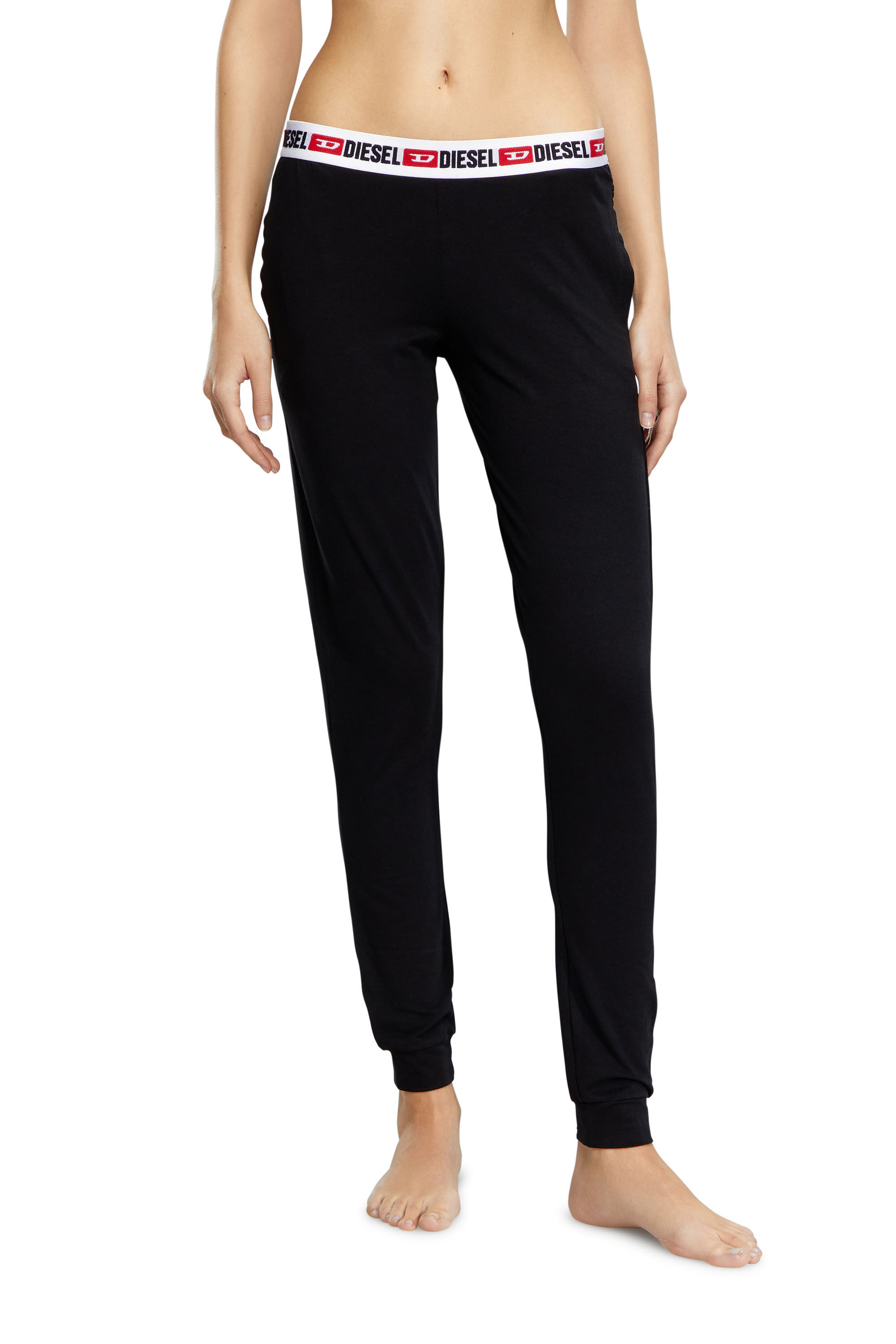 Diesel - UFLB-BABYX, Woman's Sweatpants with logo waistband in Black - 3
