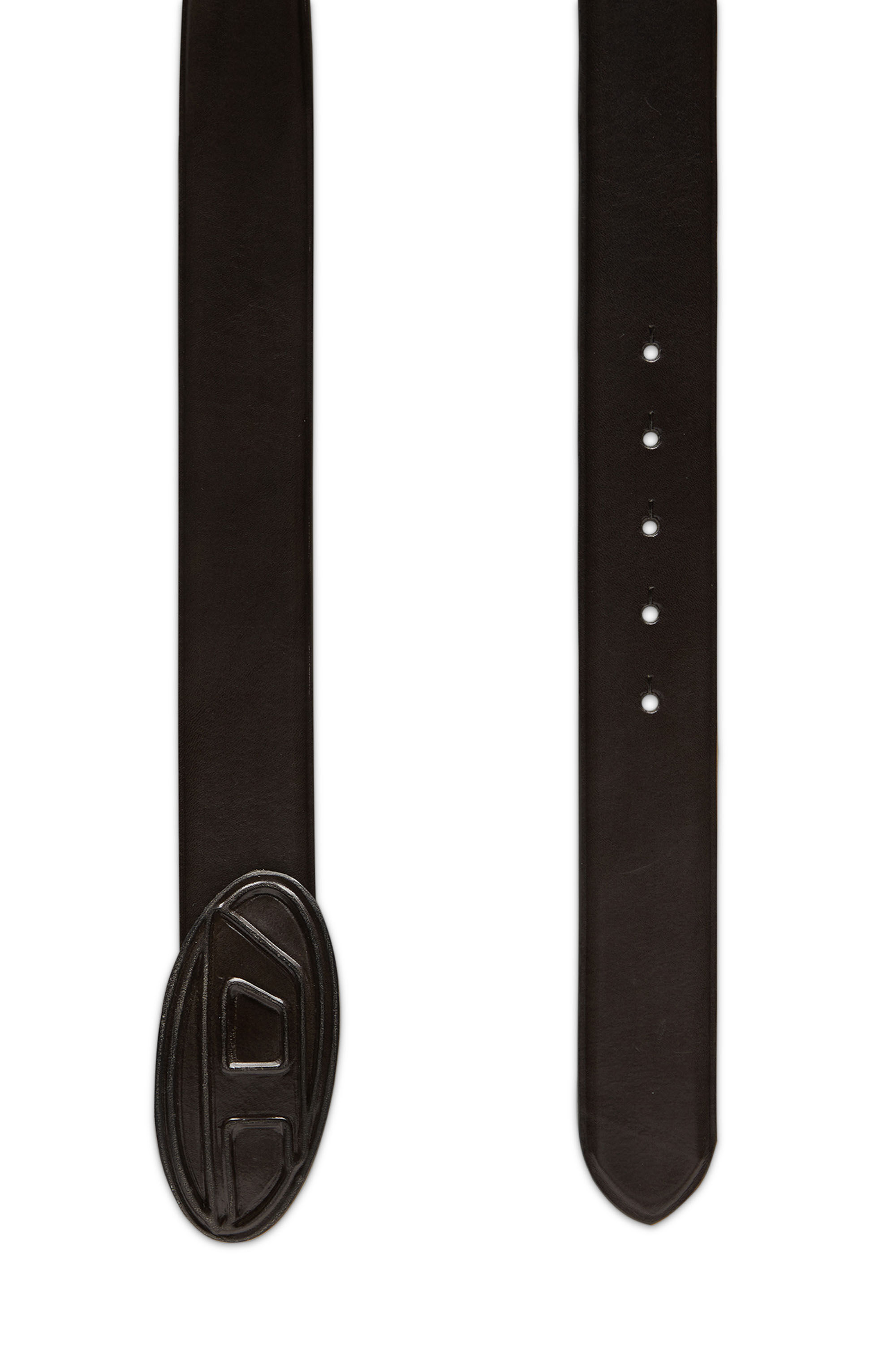 Diesel - B-1DR SCRATCH, Man's 4cm Leather belt with leather-covered buckle in Dark Brown - 2