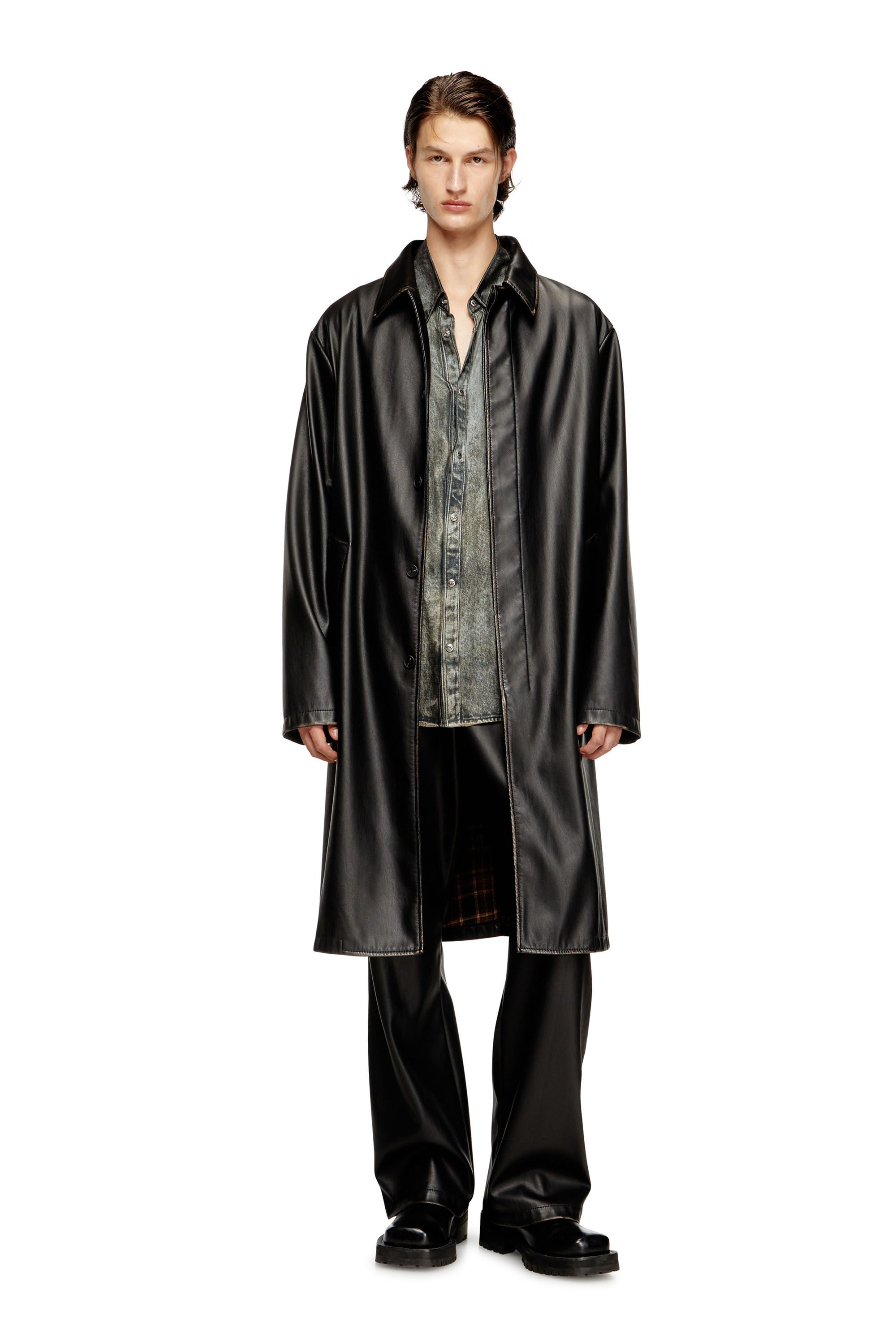 Diesel - P-RIVERS, Man's Pants in treated technical fabric in Black - 1