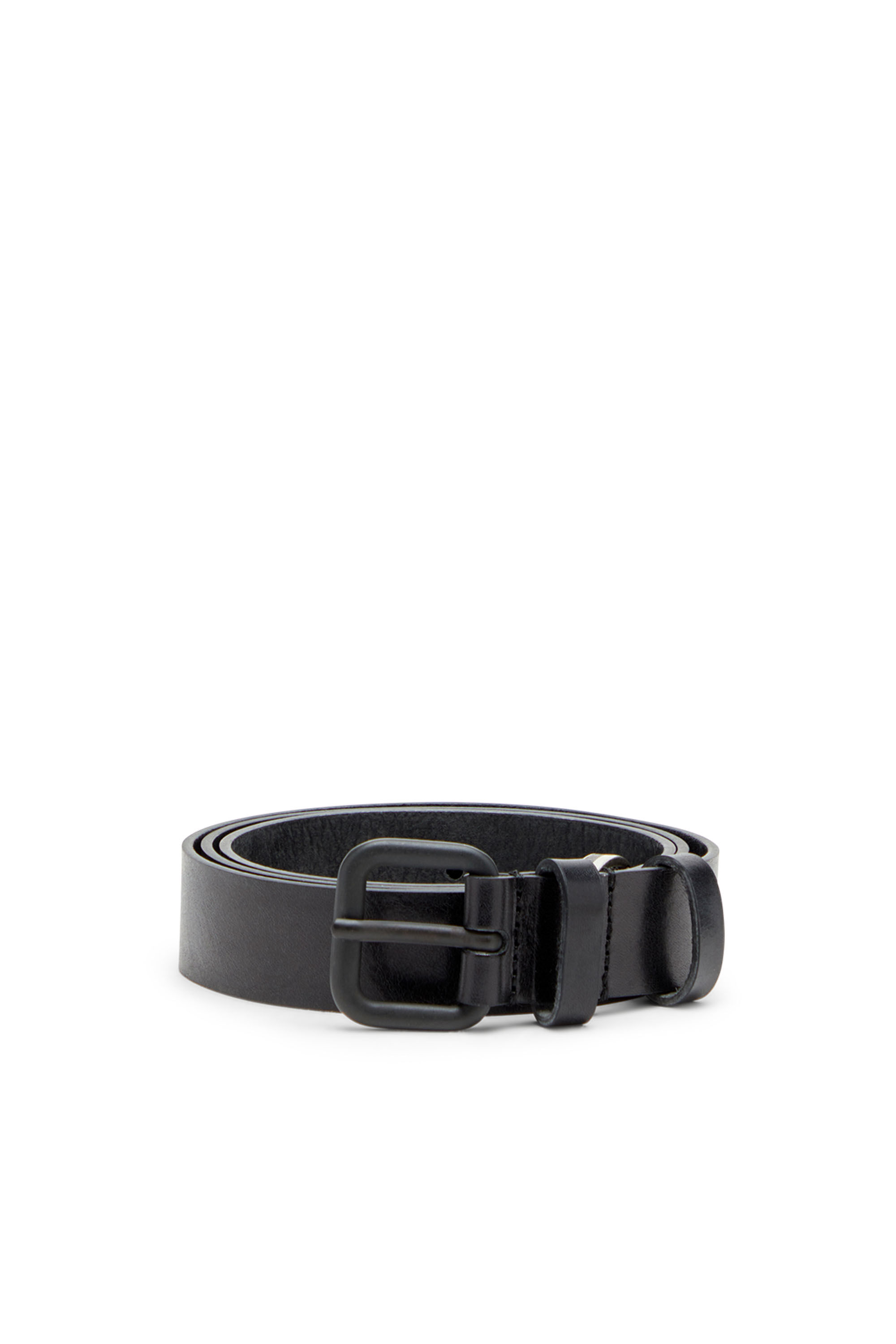 Diesel - B-INLAY, Unisex's 2.9cm leather belt with oval d logo in Black - 1