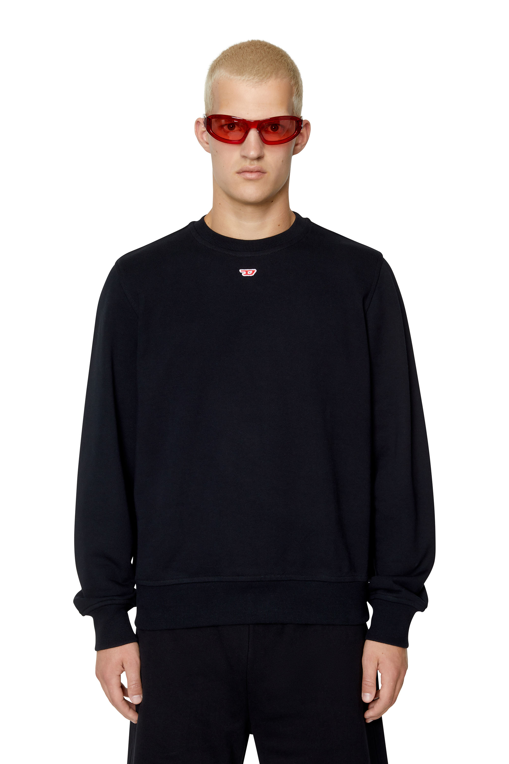 Diesel - S-GINN-D, Unisex's Sweatshirt with mini D patch in Black - 2