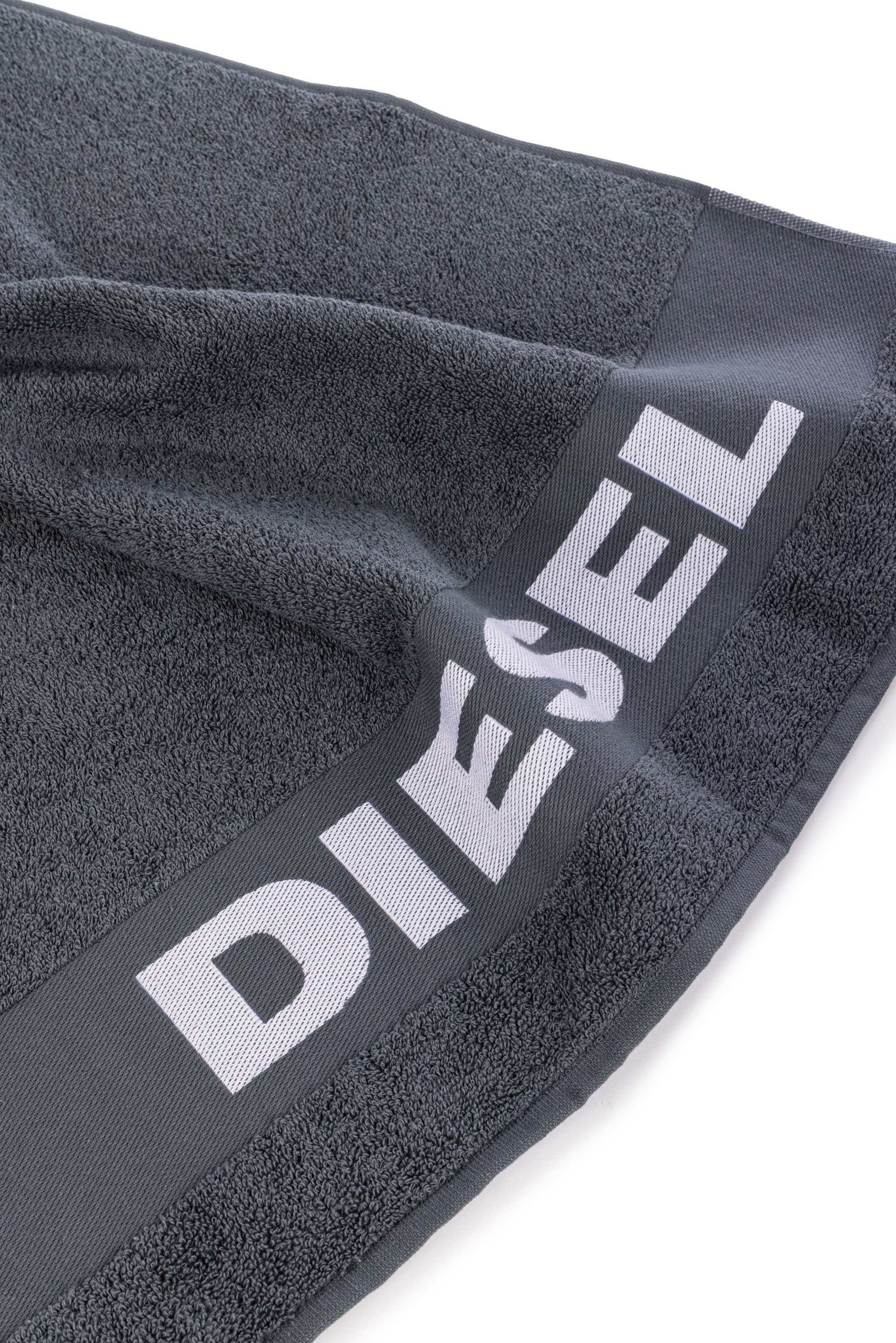 Diesel - 1015131 LOGO-COTTON TOWEL SET 1+1 GREY, Unisex's Logo-Cotton Terry Towel Set in Dark grey - 2