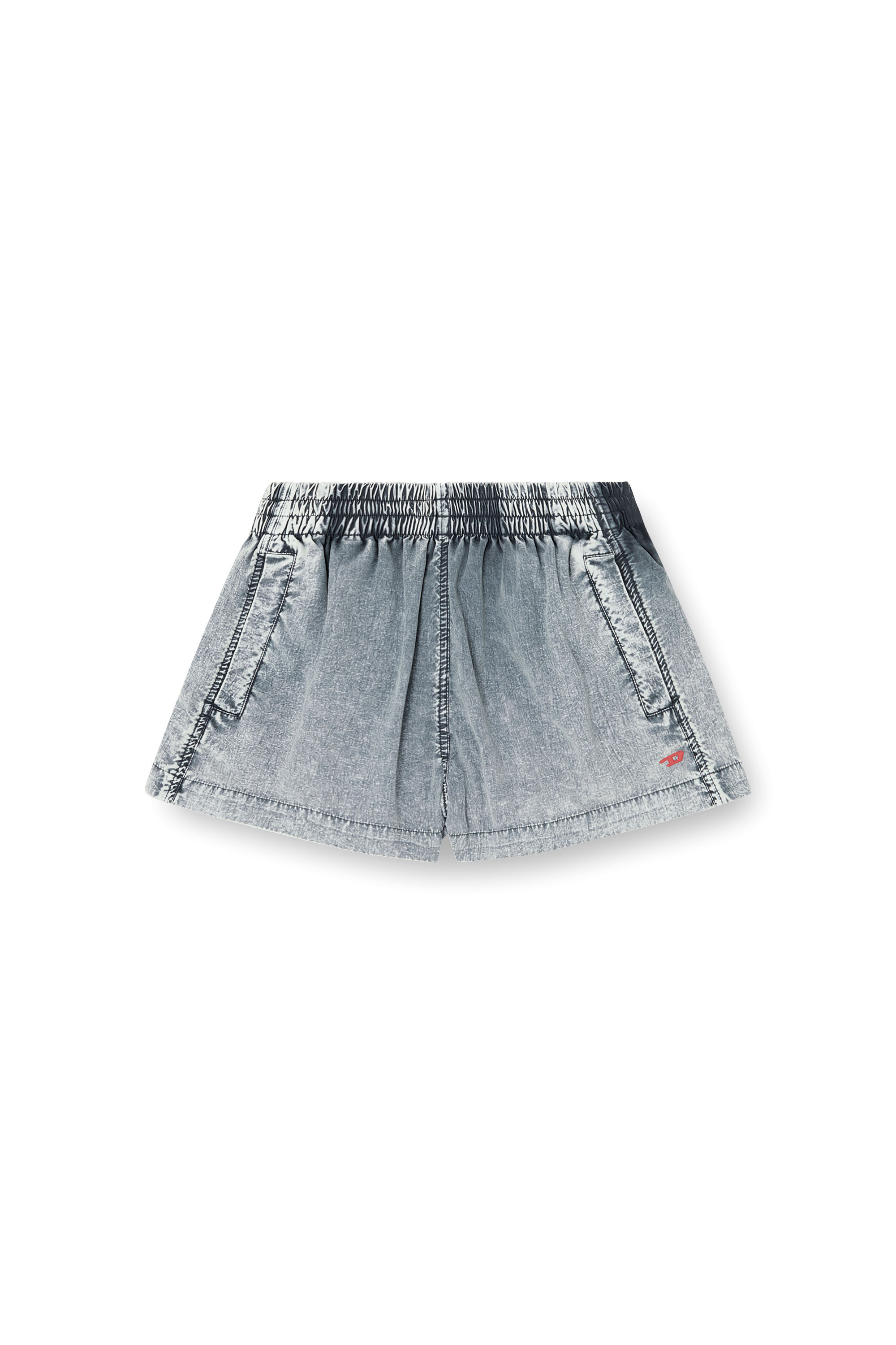 Diesel - S-OUND, Woman's Boxer shorts in treated Taslan in Light Blue - 3