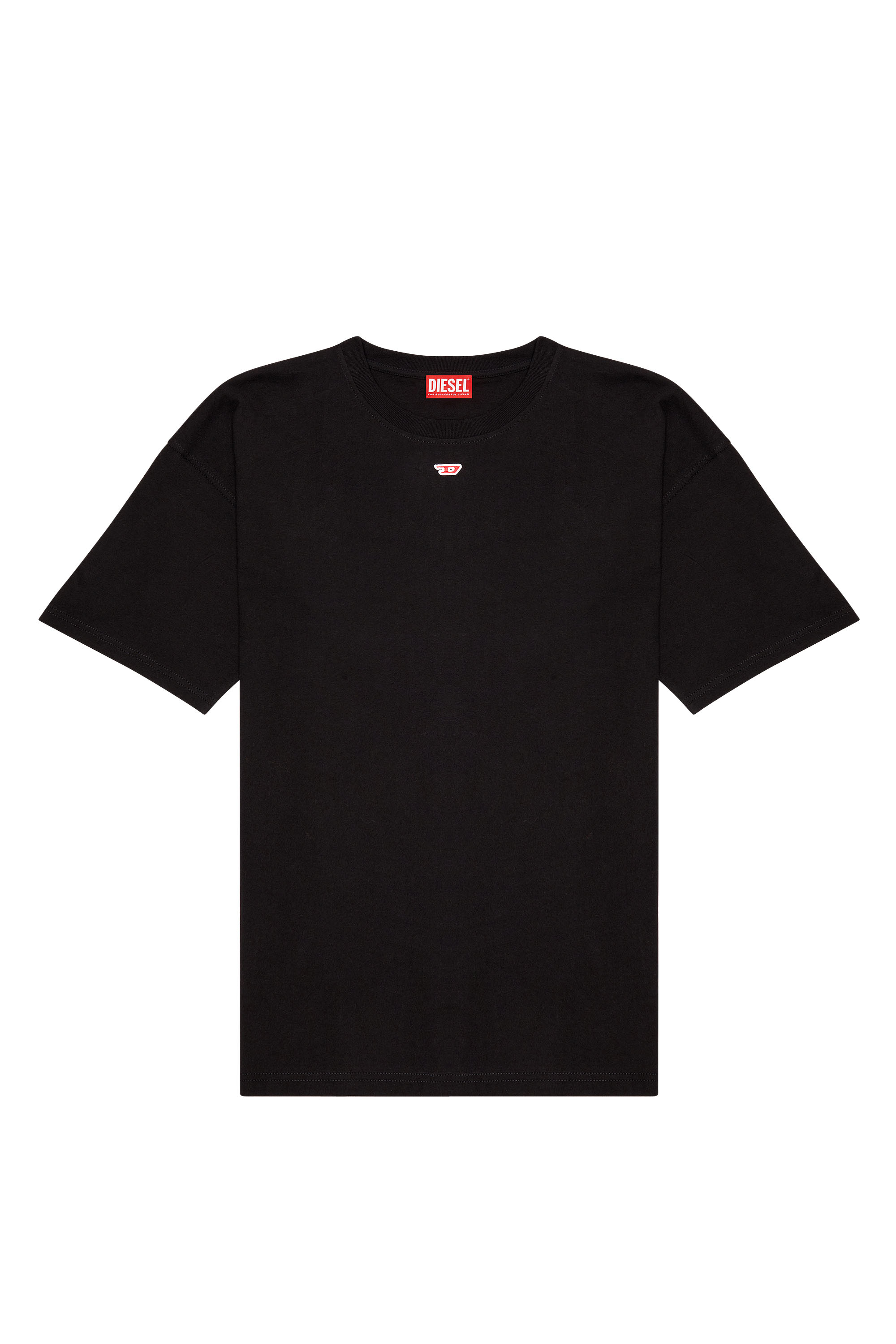 Diesel - T-BOXT-D, Unisex's T-shirt with embroidered D patch in Black - 4